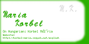 maria korbel business card